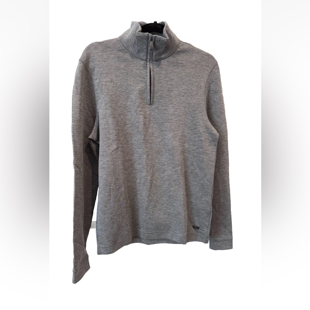 BOSS Hugo Boss Men’s Quarter Snap Mock Neck Pullover Sweater Gray Regular Fit S